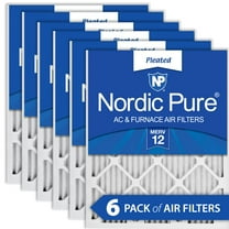 12x25x1 (11_3/4x24_3/4) Pleated MERV 12 Air Filters 6 Pack
