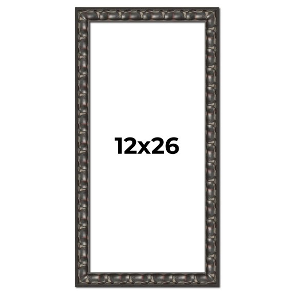 12x26 Frame Black-Brown Medieval Solid Wood Picture Frame | 1.5 Inch Moulding Width | Gotham