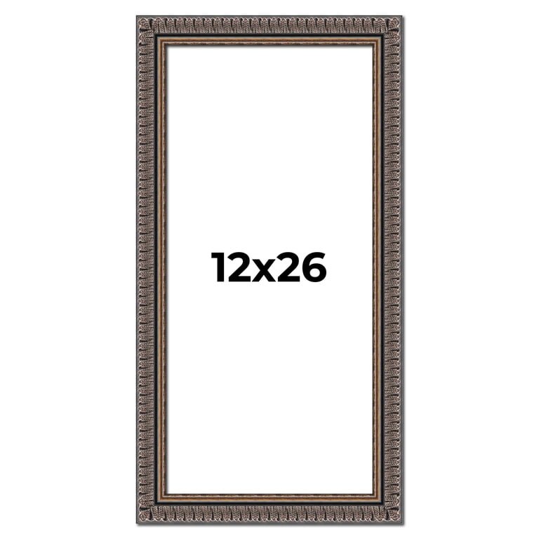 12x26 Frame Black Feather Payton Ornate Solid Wood Picture Frame