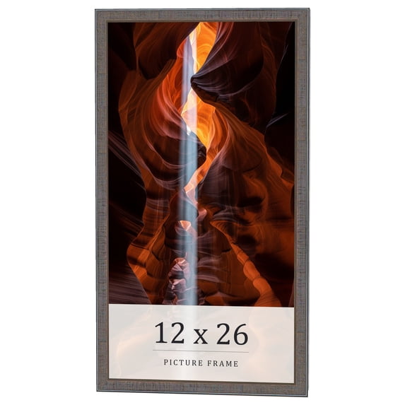 12x26 Frame Blue Kingsley Pewter Solid Wood Picture Frame Width 0.75 Inches |Interior Depth 0.5