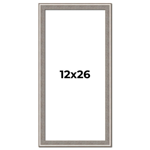 12x26 Frame Grey Real Wood Picture Frame Width 1.25 inches | Interior Frame Depth 0.5 inches | Hans