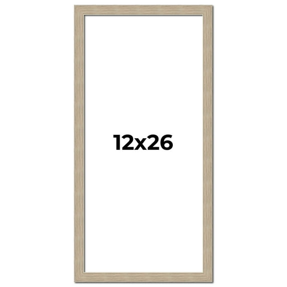 12x26 Frame Grey Solid Wood Picture Frame Width 1 Inches | Interior Frame Depth 0.5 Inches |