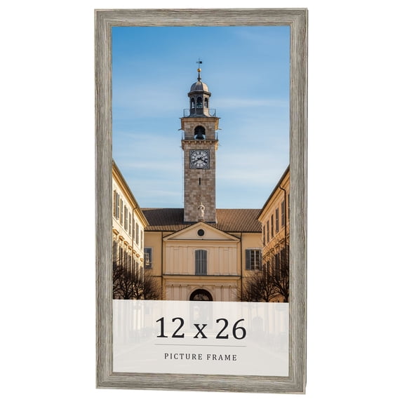 12x26 Frame Grey Solid Wood Picture Frame Width 1 Inches | Interior Frame Depth 0.5 Inches |