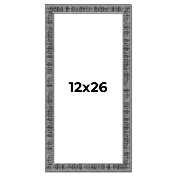 12x26 Frame Silver Black Rustic Sonoma Solid Wood Picture Frame | 1.5 Inch Moulding Width |