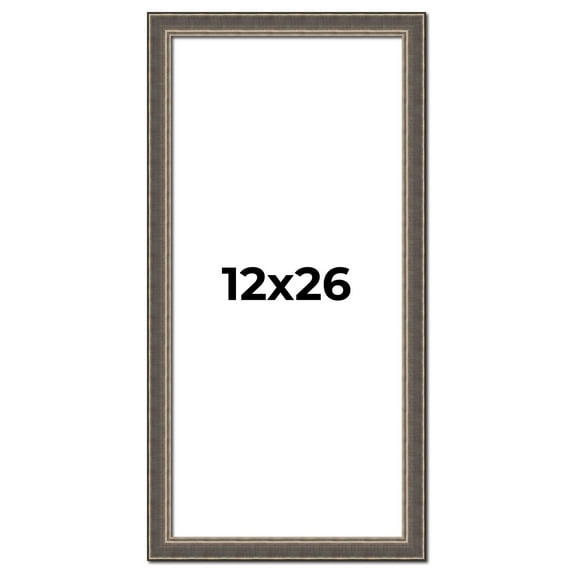 12x26 Frame Silver Real Wood Picture Frame Width 1.25 Inches | Interior Frame Depth 0.5 Inches |