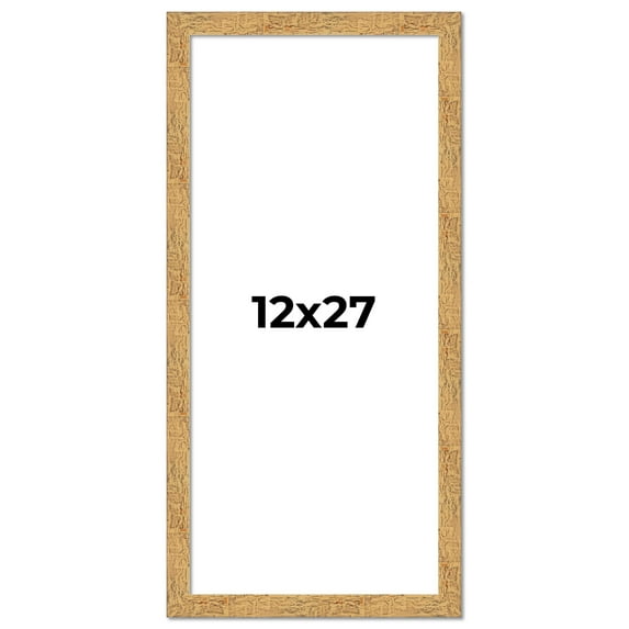 12x27 Frame Beige Real Wood Picture Frame Width 1.25 inches | Interior Frame Depth 0.5 inches |