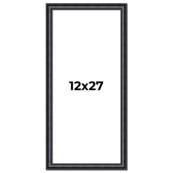 12x27 Frame Black Real Wood Picture Frame Width 1.25 inches | Interior Frame Depth 0.5 inches |