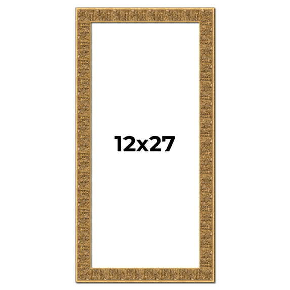 12x27 Frame Black and Gold Distressed Solid Wood Sonoma Picture Frame | 1.625 Inch Moulding Width |