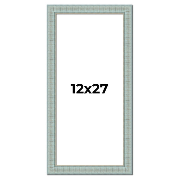 12x27 Frame Blue Teal Distressed Solid Wood Picture Frame | 1.625 Inch Moulding Width | Sonoma Blue