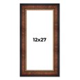 thumbnail image 1 of 12x27 Frame Brown Walnut Gold Ornate Trim Solid Wood Plein Air Picture Frame | 3 Inch Moulding, 1 of 8