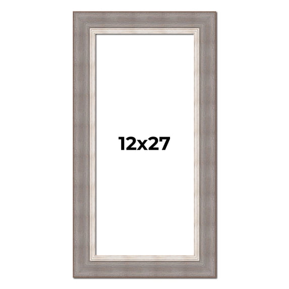 12x27 Frame Grey Real Wood Picture Frame Width 2.75 Inches | Interior Frame Depth 0.5 Inches |