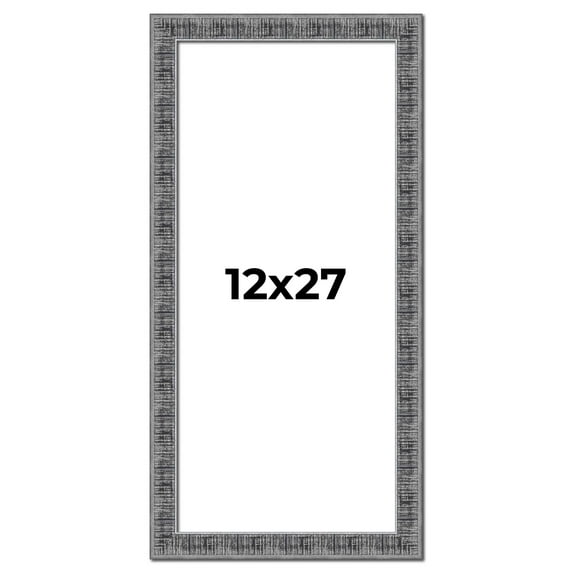 12x27 Frame Silver Black Rustic Sonoma Solid Wood Picture Frame | 1.5 Inch Moulding Width |