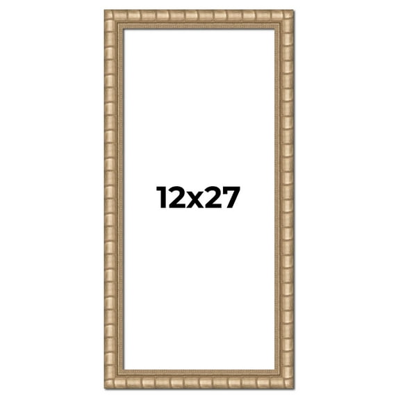 12x27 Frame Silver Real Wood Picture Frame Width 1.5 inches | Interior Frame Depth 0.5 inches |