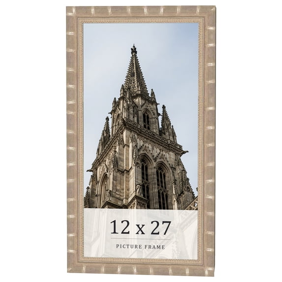 12x27 Frame Silver Real Wood Picture Frame Width 1.5 inches | Interior Frame Depth 0.5 inches |