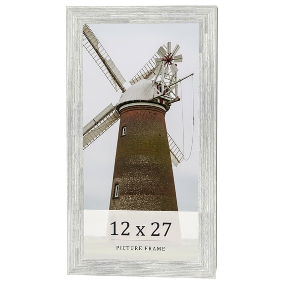 12x27 Frame White Real Wood Picture Frame Width 1.5 inches | Interior Frame Depth 0.5 inches | Barn