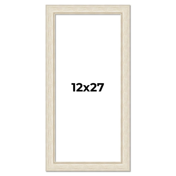 12x27 Frame White Real Wood Picture Frame Width 1.75 inches | Interior Frame Depth 0.5 inches |