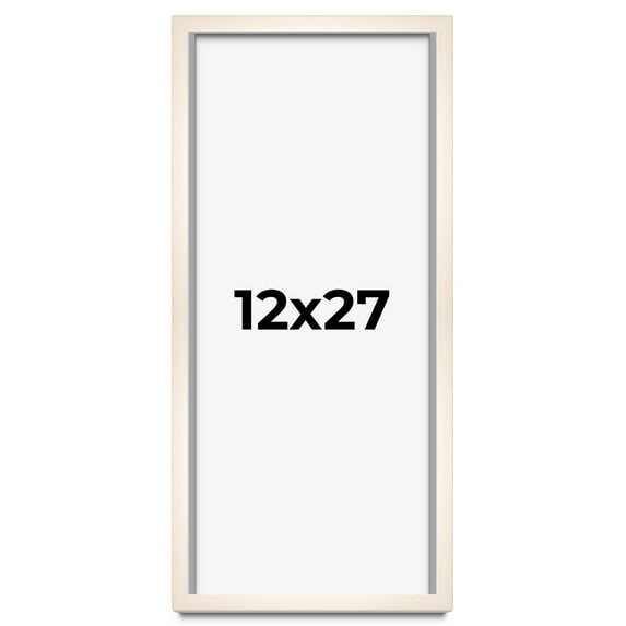 12x27 Frame White Wheat Solid Wood Picture Frame | Moulding Width 0.75 Inches | Interior Depth 0.5