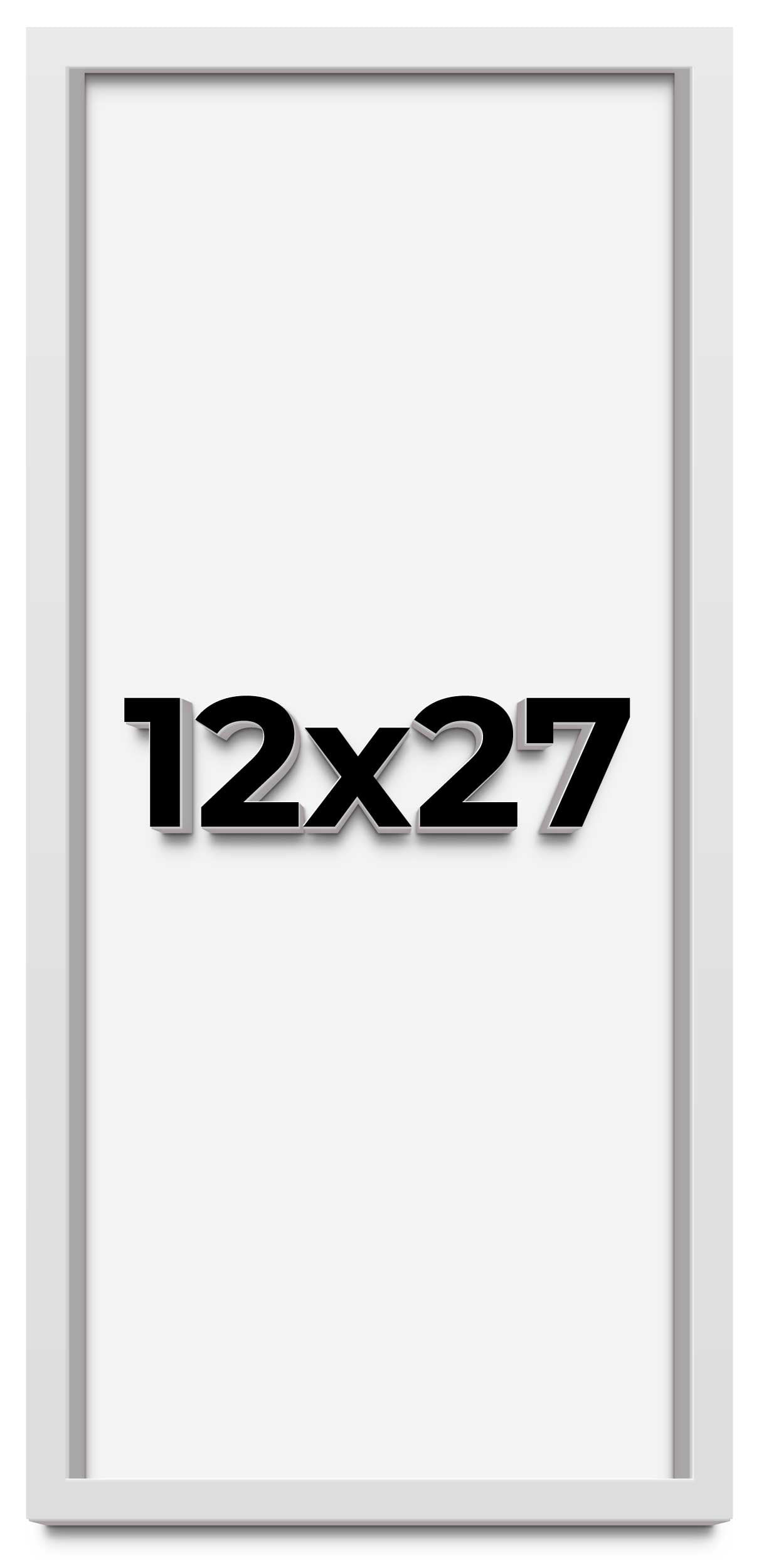 12x27 Shadow Box Frame White | 1 Inches Deep Real Wood Contemporary ...