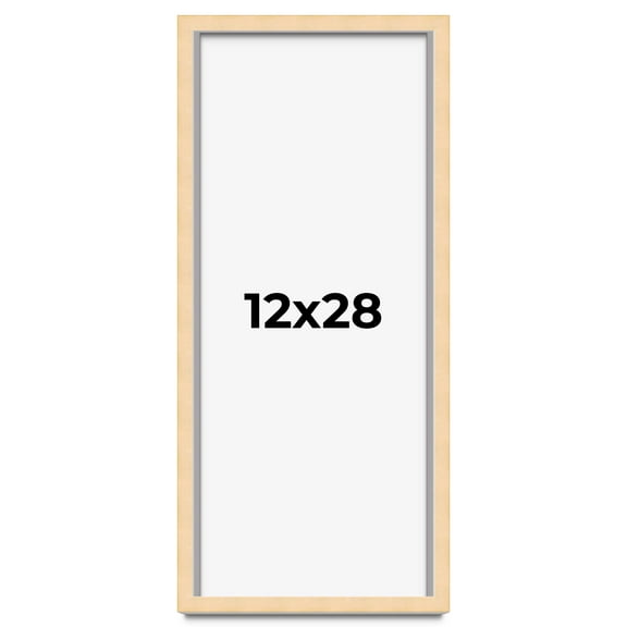12x28 Frame Beige Real Wood Picture Frame Width 0.75 inches | Interior Frame Depth 0.5 inches |