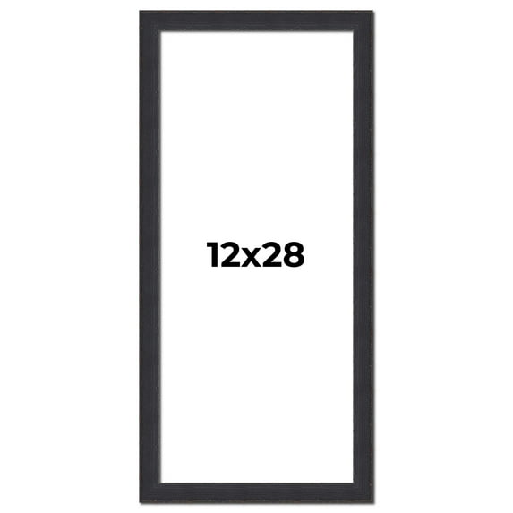 12x28 Frame Black Real Wood Picture Frame Width 1.25 Inches | Interior Frame Depth 0.5 Inches |