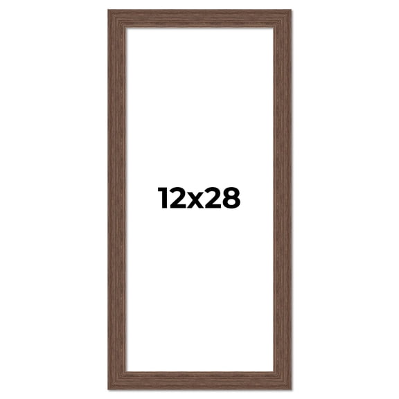 12x28 Frame Brown Distressed Barnwood Picture Frame | Rustic Farmhouse Photo Frame Includes UV