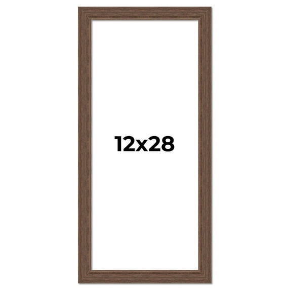 12x28 Frame Brown Farmhouse Solid Wood Picture Frame Width 1.5 Inches | Interior Frame Depth 0.5