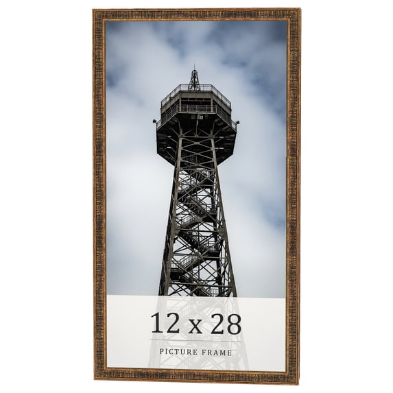 12x28 Frame Gold Kingsley Distressed Solid Wood Picture Frame Width 0.75 Inches | Interior Frame