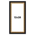 thumbnail image 1 of 12x28 Frame Gold Real Wood Picture Frame Width 2.25 Inches | Interior Frame Depth 0.5 Inches |, 1 of 8