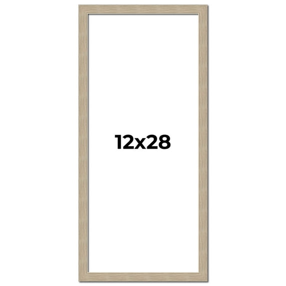 12x28 Frame Grey Solid Wood Picture Frame Width 1 Inches | Interior Frame Depth 0.5 Inches |