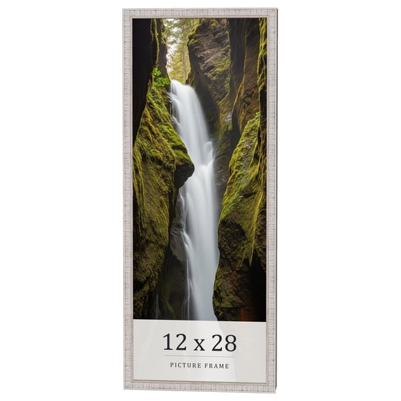 12x28 Frame White Real Wood Picture Frame Width 0.75 inches | Interior Frame Depth 0.5 inches |