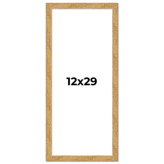 12x29 Frame Beige Real Wood Picture Frame Width 1.25 inches | Interior Frame Depth 0.5 inches |