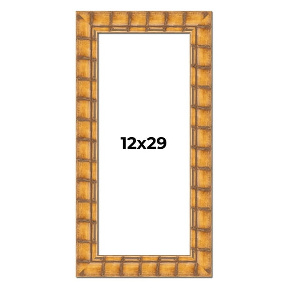 12x29 Frame Beige Real Wood Picture Frame Width 3 inches | Interior Frame Depth 0.5 inches |