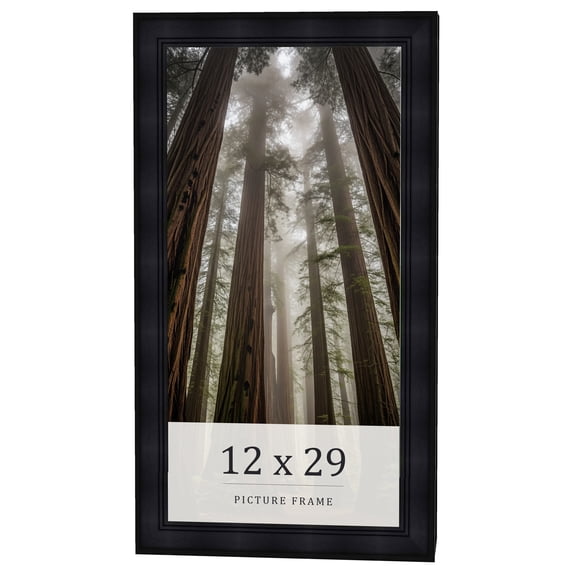 12x29 Frame Black Passaggi Solid Wood Picture Frame Width 1.5 Inches | Interior Depth 0.5 Inches |