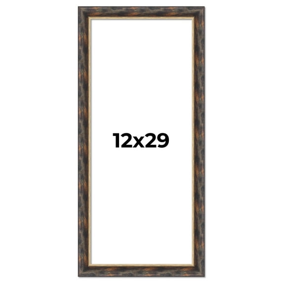 12x29 Frame Gold Real Wood Picture Frame Width 1.5 inches | Interior Frame Depth 0.5 inches |