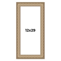 12x29 Frame Ornate Silver Beaded Solid Wood Picture Frame Width 2.5 Inches | Interior Depth 1