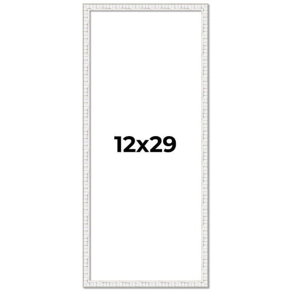 12x29 Frame White Real Wood Picture Frame Width 0.75 inches | Interior Frame Depth 0.5 inches |