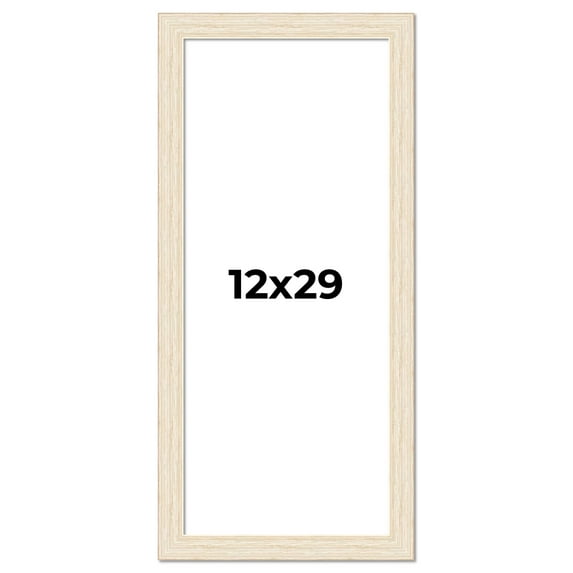 12x29 Frame White Real Wood Picture Frame Width 1.5 inches | Interior Frame Depth 0.5 inches | Barn