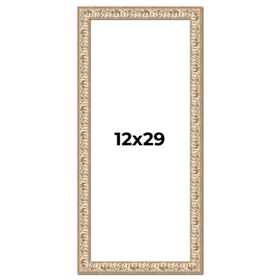 12x29 Frame White Real Wood Picture Frame Width 1.5 inches | Interior Frame Depth 0.5 inches |