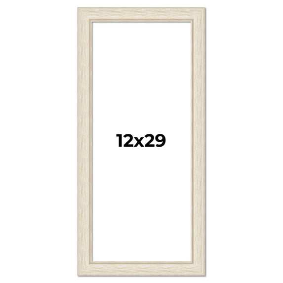 12x29 Frame White Real Wood Picture Frame Width 1.75 inches | Interior Frame Depth 0.5 inches |