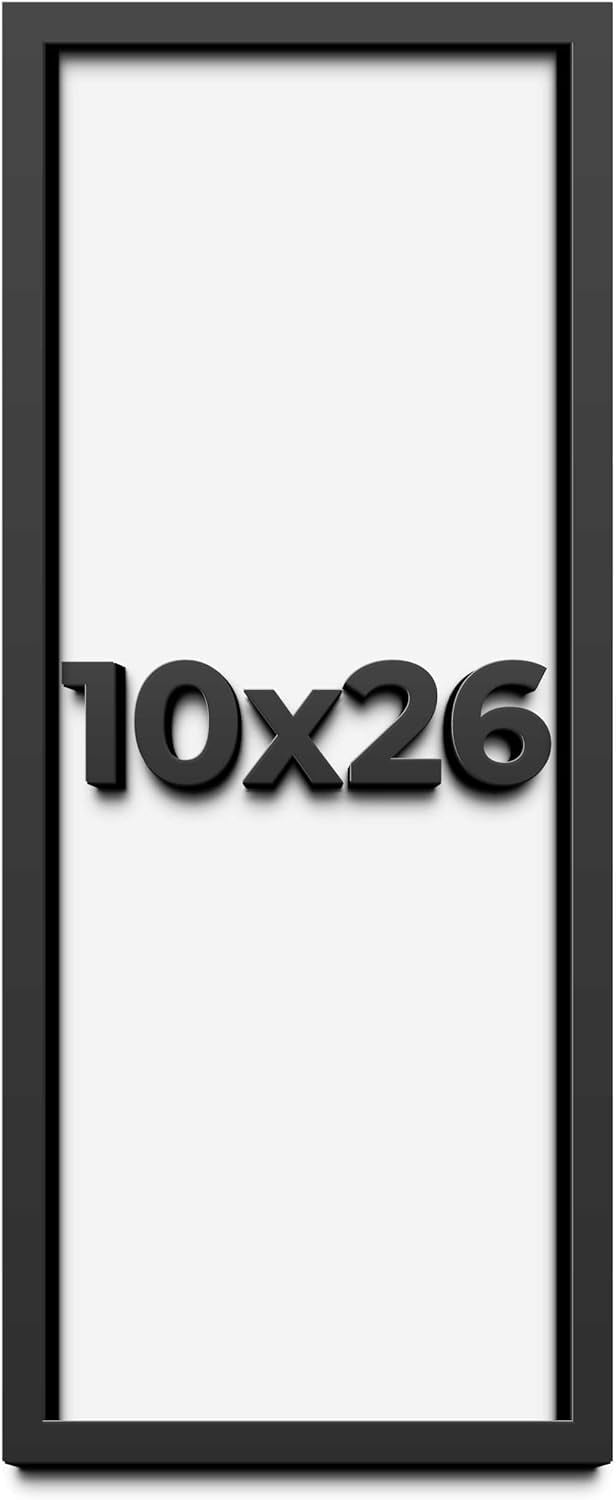 10x26 Shadow Box Frame Black 1 Inch Deep Solid Wood Shadowbox Display