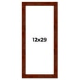 thumbnail image 1 of 12x29 Walnut Brown Veneer Real Wood Picture Frame Width 1.75 inches | Interior Frame Depth 0.5, 1 of 8