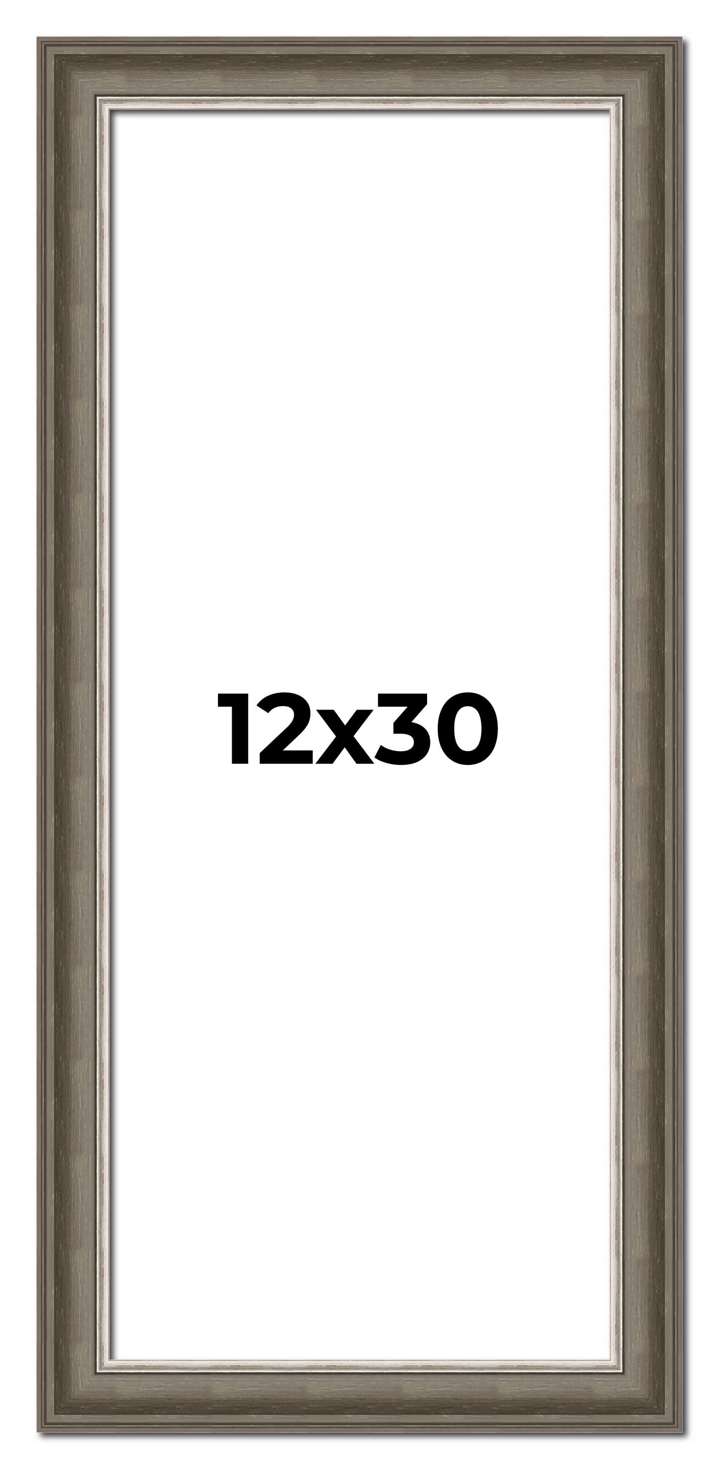 12x30 Frame Brown Solid Wood Picture Frame | 1.75 Inch Moulding Width ...
