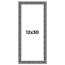 12x30 Frame Silver Black Rustic Sonoma Solid Wood Picture Frame | 1.5 Inch Moulding Width |