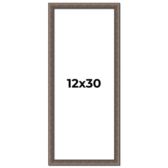 12x30 Frame Silver Real Wood Picture Frame Width 1.25 Inches | Interior Frame Depth 0.5 Inches |