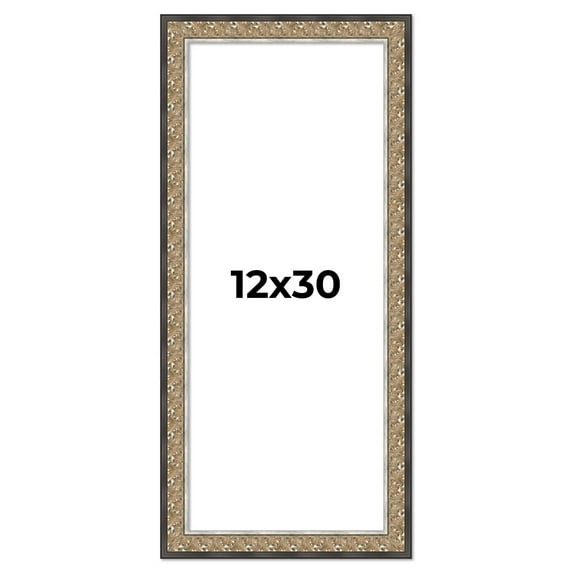 12x30 Frame Silver Real Wood Picture Frame Width 1.75 Inches | Interior Frame Depth 0.5 Inches |