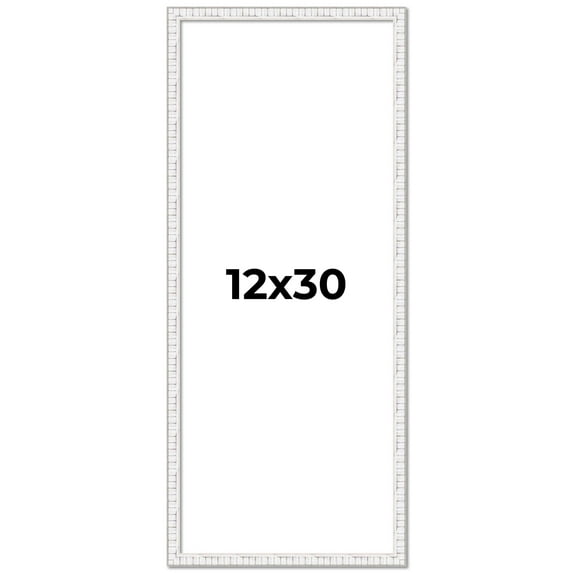12x30 Frame White Real Wood Picture Frame Width 0.75 inches | Interior Frame Depth 0.5 inches |