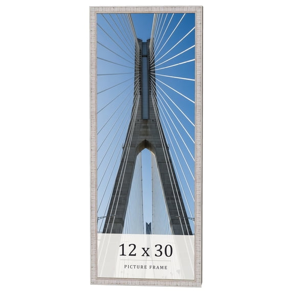 12x30 Frame White Real Wood Picture Frame Width 0.75 inches | Interior Frame Depth 0.5 inches |