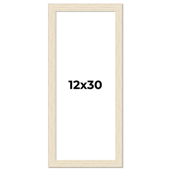 12x30 Frame White Real Wood Picture Frame Width 1.5 inches | Interior Frame Depth 0.5 inches | Barn