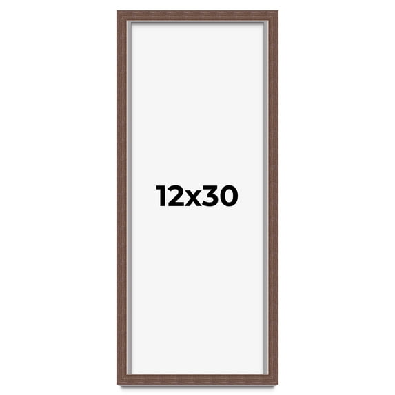 12x30 Shadow Box Frame Brown | 1.125 inches Deep Real Wood Rustic Shadowbox Display Frame | UV