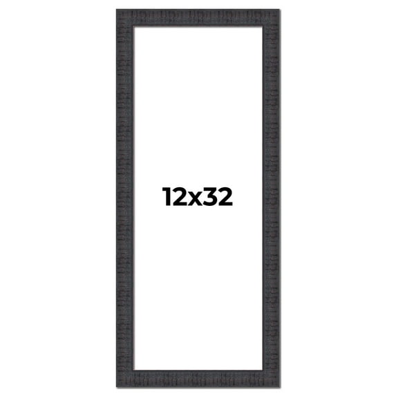 12x32 Frame Brown Rustic Solid Wood Picture Frame 1.5 Inches Wide | Interior Frame Depth 0.5 Inches